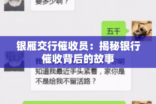 银雁交行催收员：揭秘银行催收背后的故事