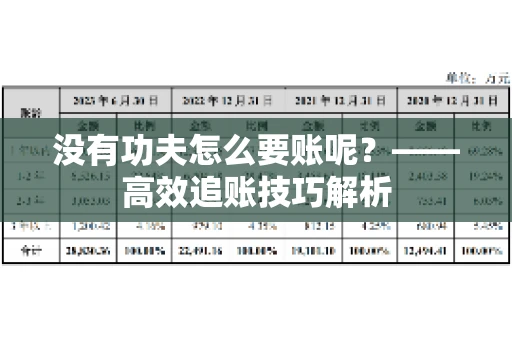 没有功夫怎么要账呢?——高效追账技巧解析 没有功夫怎么要账呢?——高效追账技巧解析